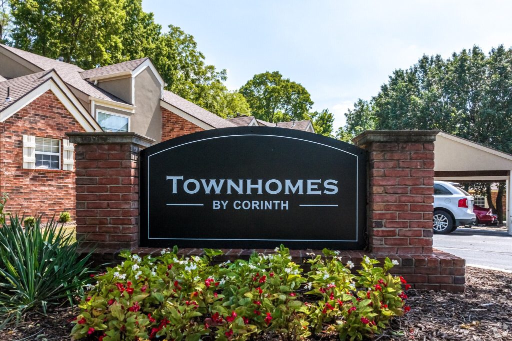Townhomes by Corinth signage